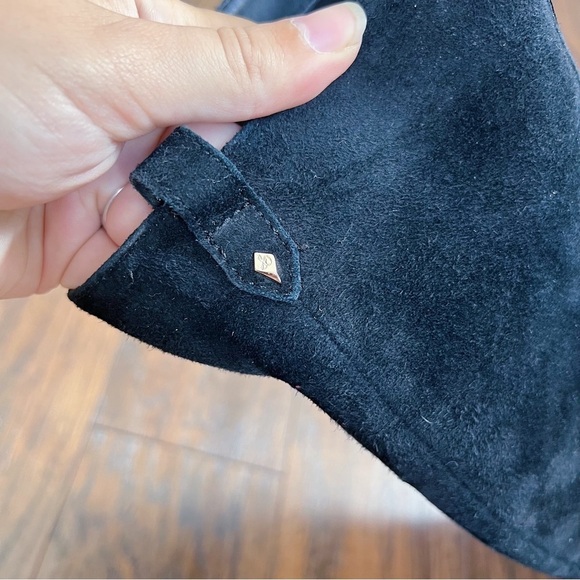 Sam Edelman • Thora Knee Boots black suede leather tall block heel almond toe - Picture 10 of 12